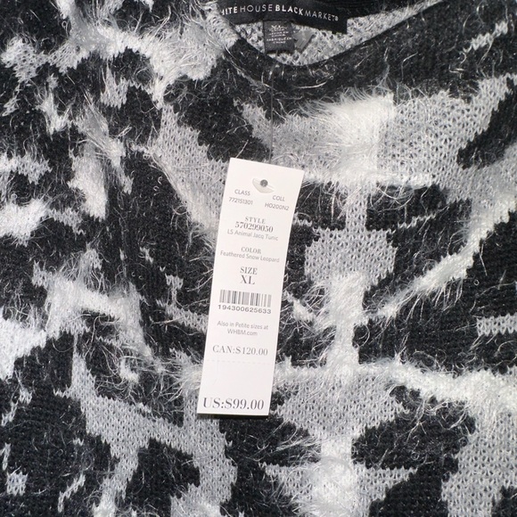 White House Black Market Black and White Cowl Neck Sweater - Picture 4 of 4